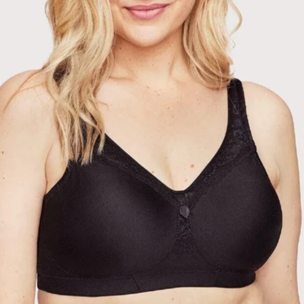 GLAMORISE black full figure 50H full bust magiclift seamless wirefree bra NWOT